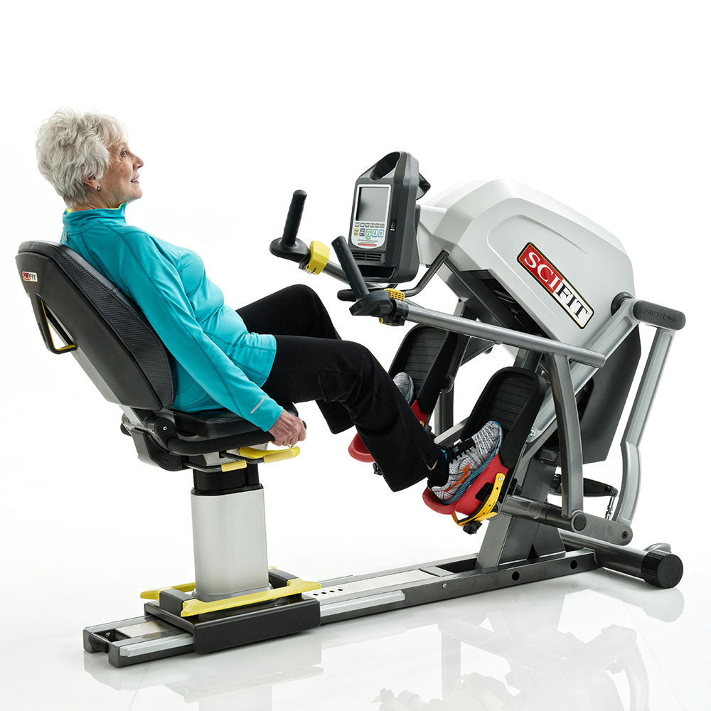 Woman on StepOne exerciser - leaned back