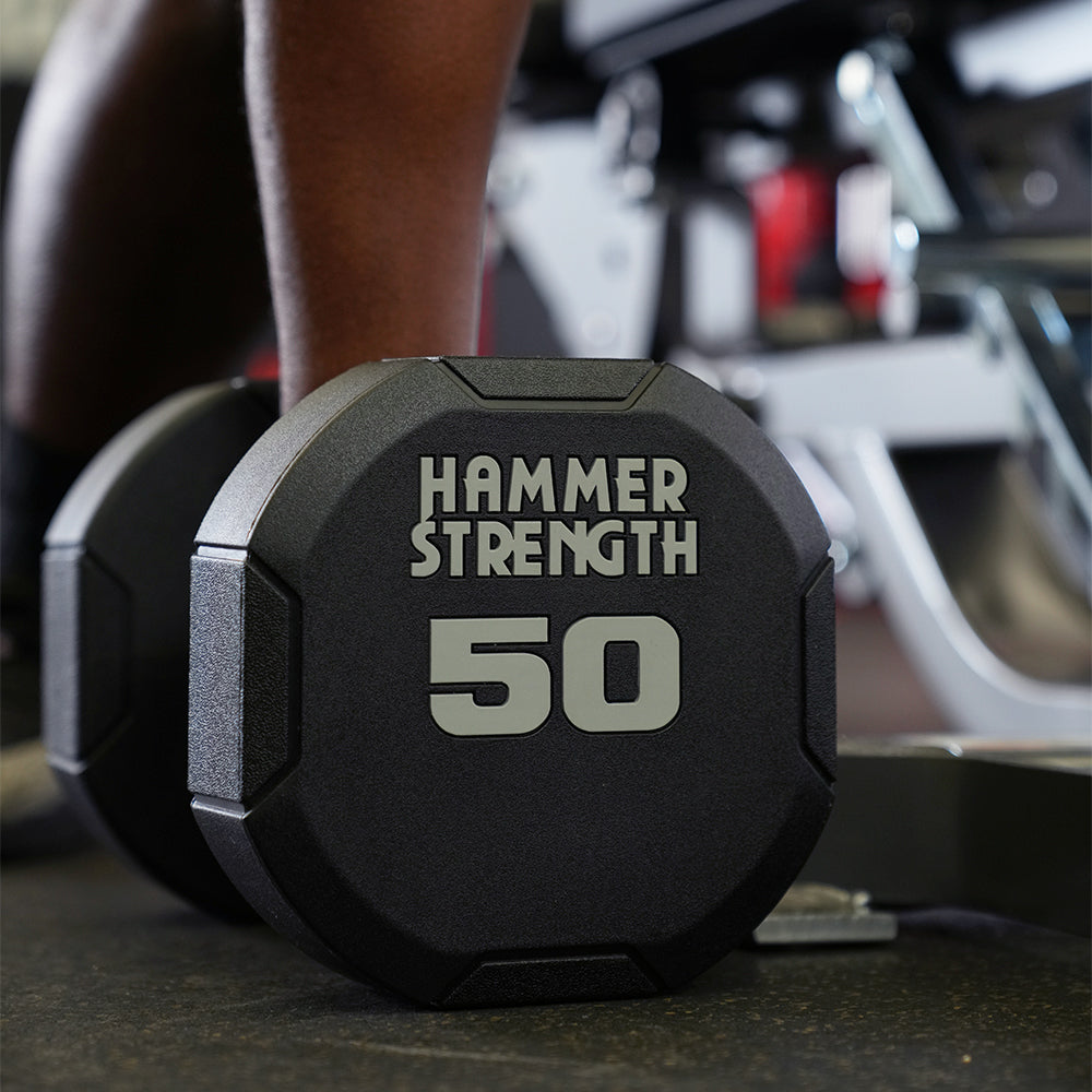 Anit-roll design on new Hammer Strength dumbbells