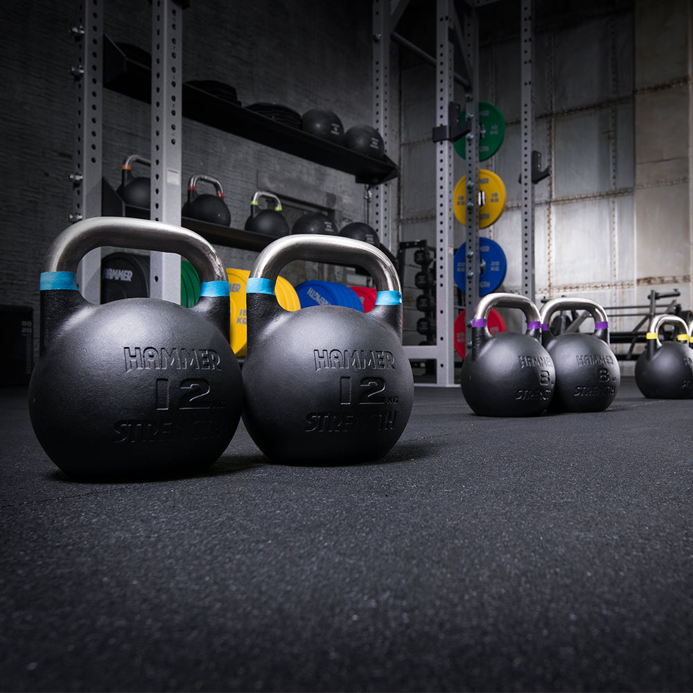 Competition Kettlebells on Gym Floor