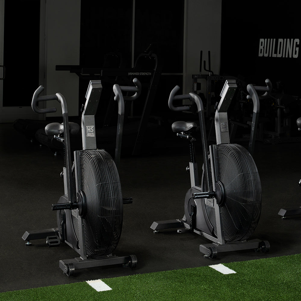 Two HD Air Bikes lined up in gym