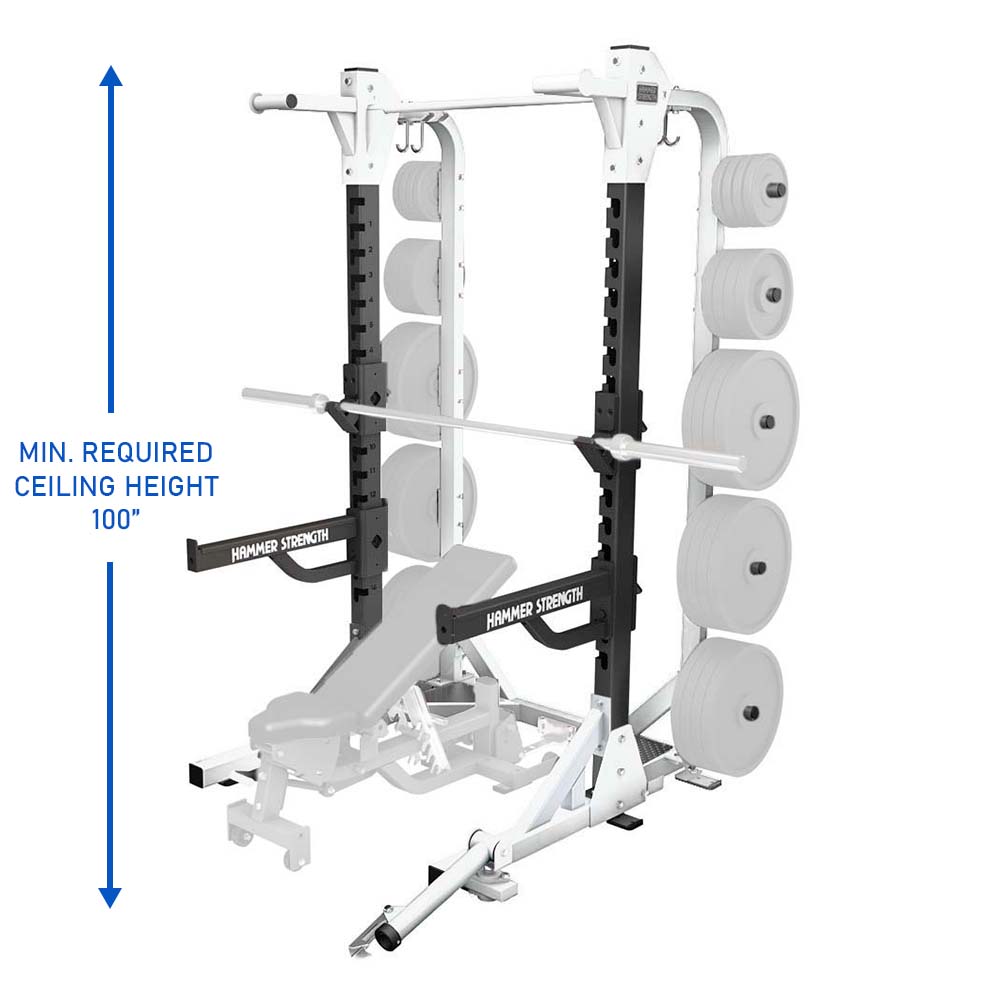 Hammer Strength HD Elite Half Rack Long Base, rack only, 100" minimum height required