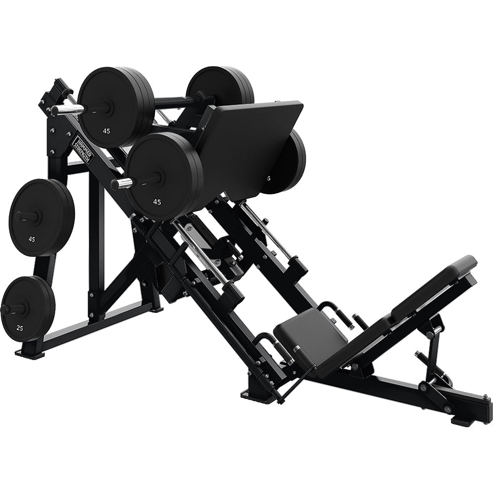 Hammer Strength Plate-Loaded Linear Leg Press in black