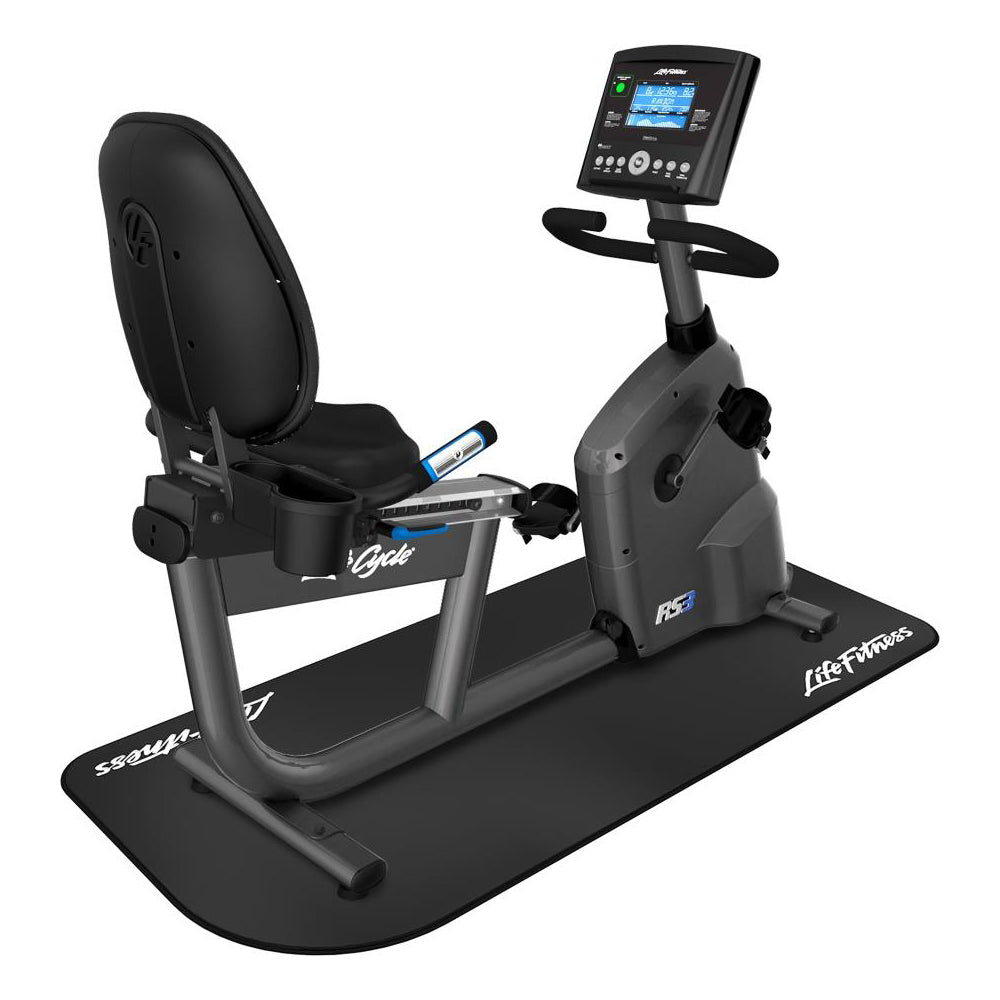 RS3 Recumbent Bike on Life Fitness Small Premium Equipment Mat