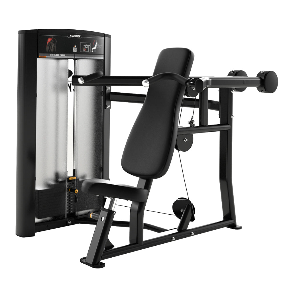 Cyebx Ion Shoulder Press Machine - Charcoal frame, black upholstery