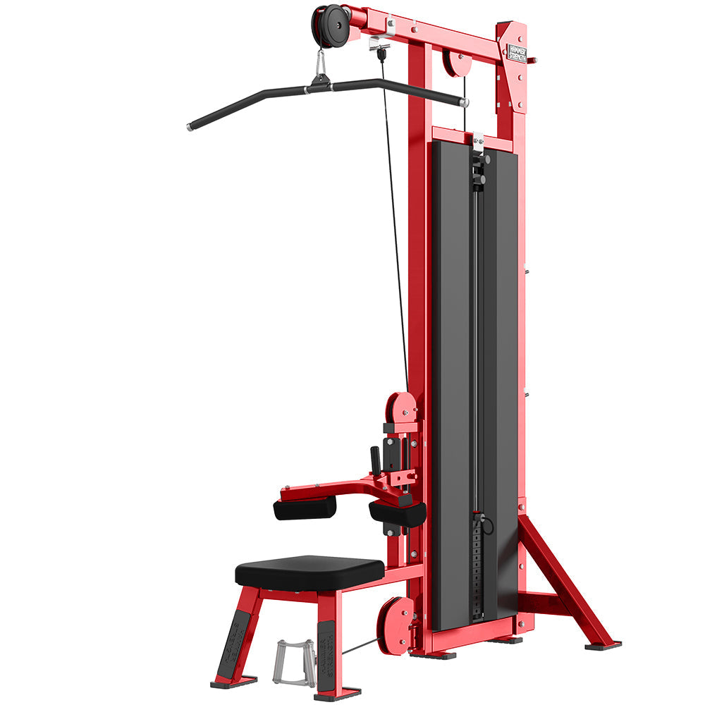 HD Elite Dual Pulldown Row - Outlet, REd Frame / Black Upholstery