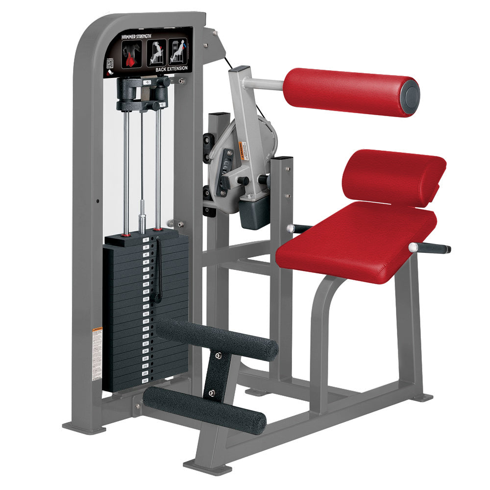 Hammer Strength Select Back Extension - platinum frame, red upholstery