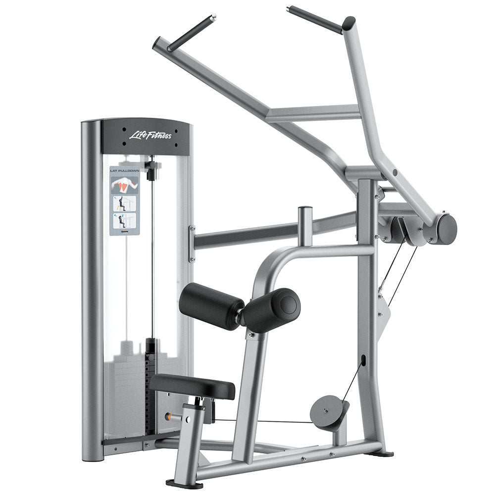 Outlet Optima Series Lat Pulldown - Platinum Frame, Black Upholstery