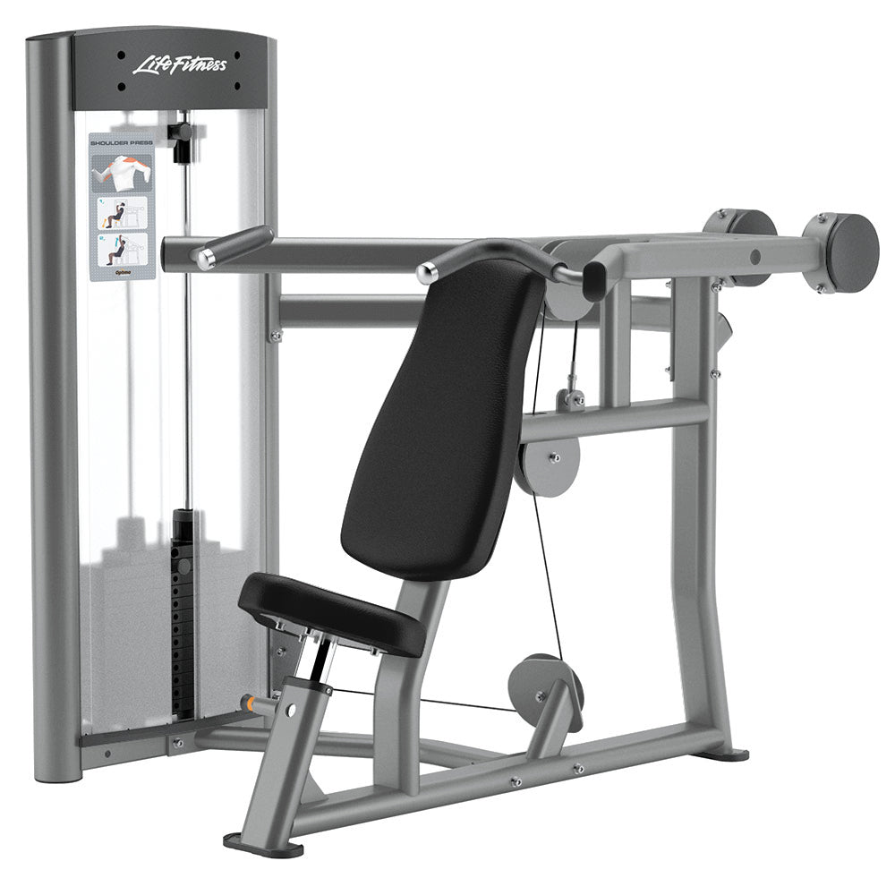 Optima Series Shoulder Press - Platinum Frame, Black Upholstery