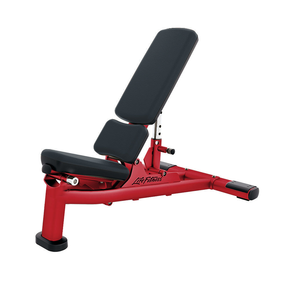 Signature Series Adjustable Bench - Red frame, graphite upholstery