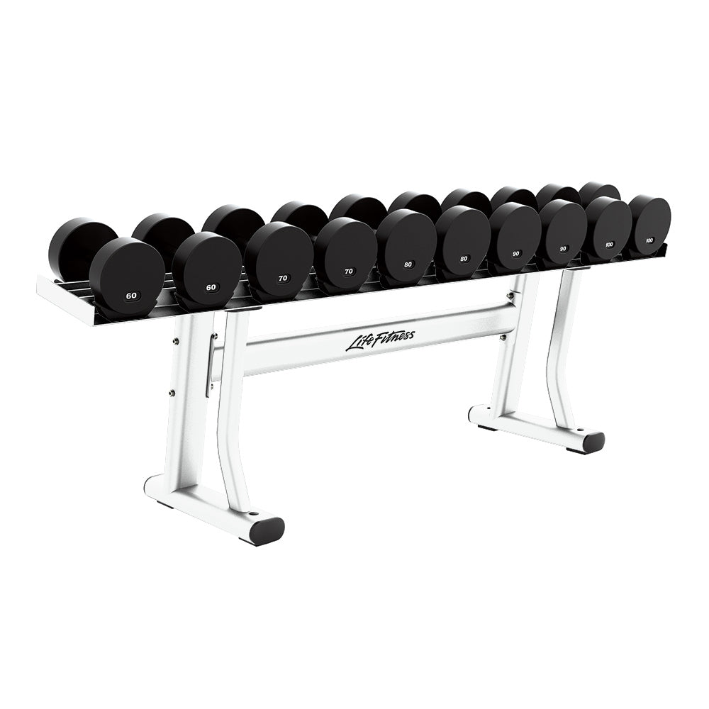 Signature Single Tier Dumbbell Rack - White Frame